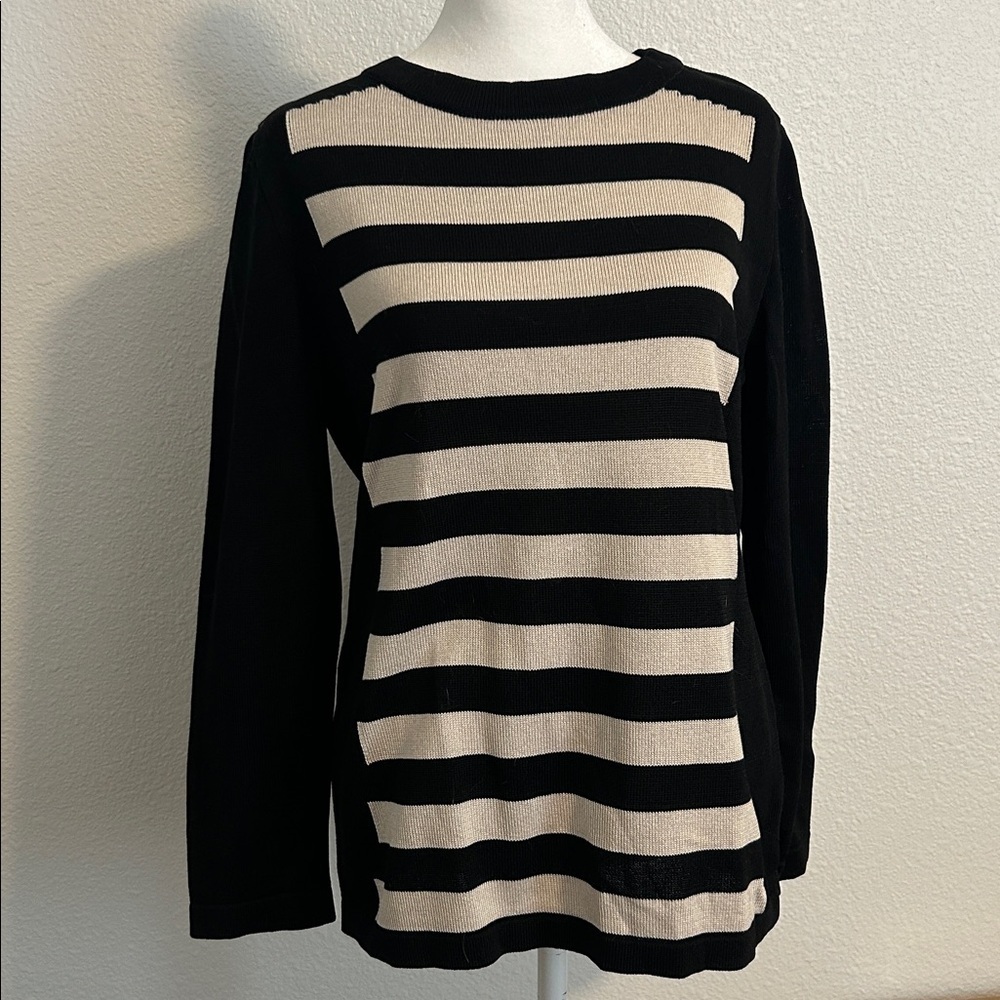 Les Copains Italian Knit Striped Long Sleeve Top - Picture 3 of 7